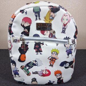 Naruto Shippuden Chibi Character Animated Series Mini Backpack White & Black